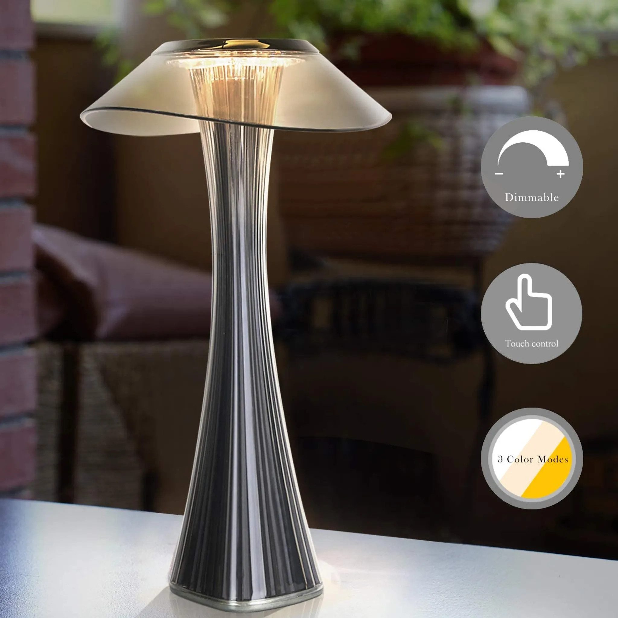 LED Nachttischlampe Modern Dimmbar USB mit 3 Helligkeitsstufen Tischleuchte Tischlampe
Dimmbar, LED fest integriert, Kaltweiß, Naturweiß, Warmweiß, Grau
