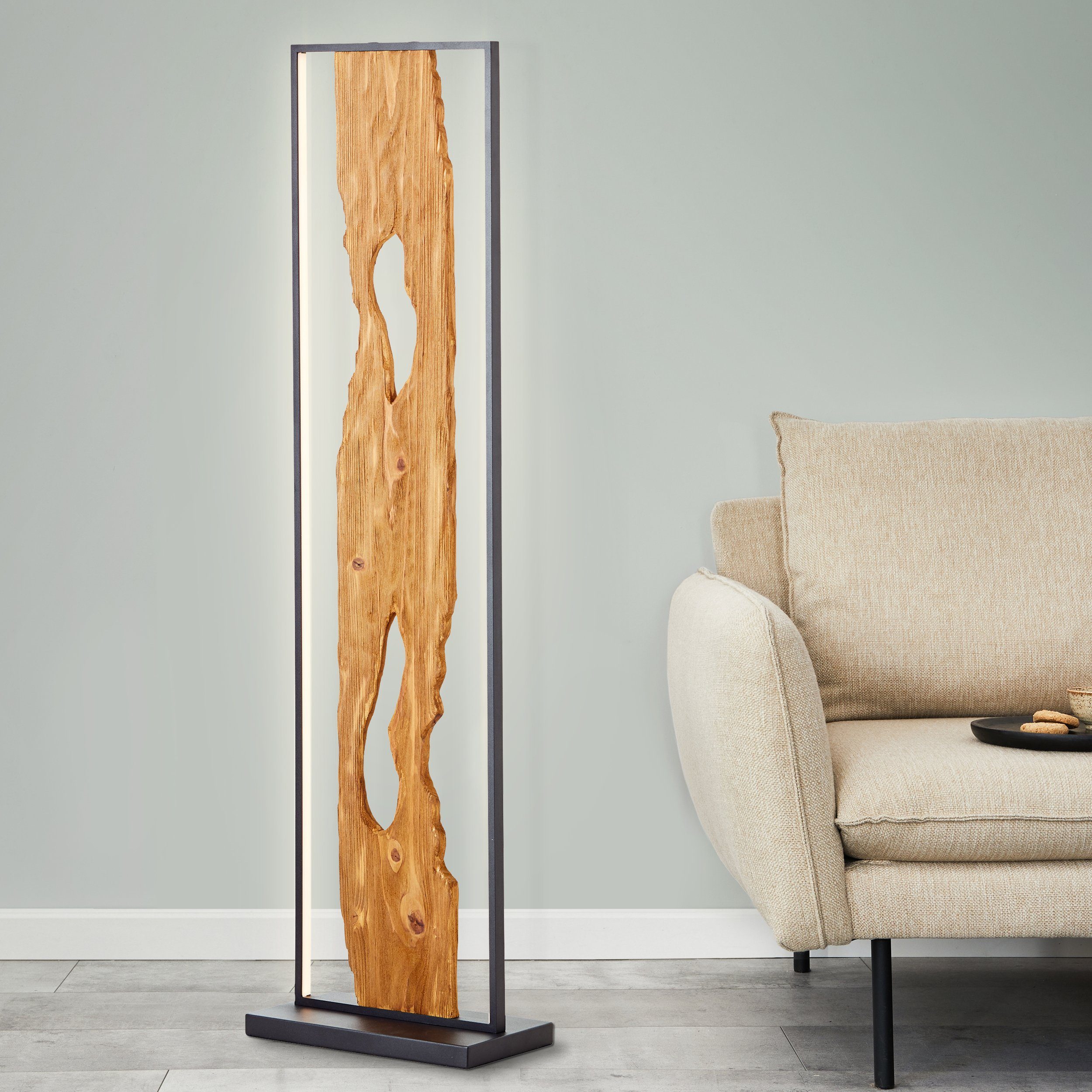 LED Stehlampe Chaumont

LED fest integriert, Warmweiß, Höhe 120 cm, 2300 lm, Aluminium/Metall/Holz, schwarz/holz

