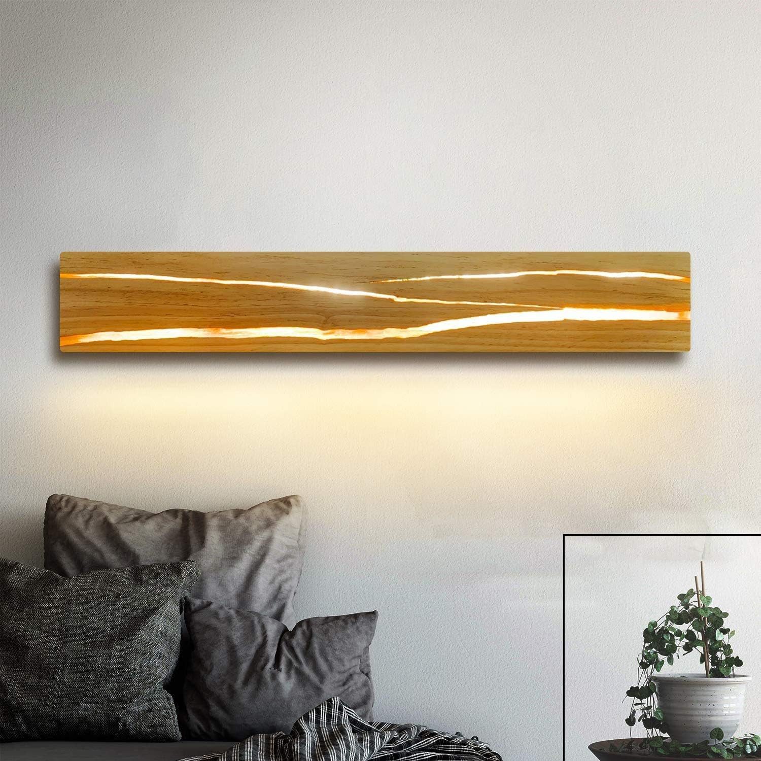 Wandleuchte Innen Holz Holzmaserung wandlampe Natürlichkeit Charme
Drehbar 360°, LED fest integriert, Warmweiß, Schlafzimmer Flur Treppe

